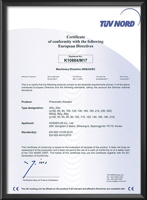 CE certification - Electric actuator
